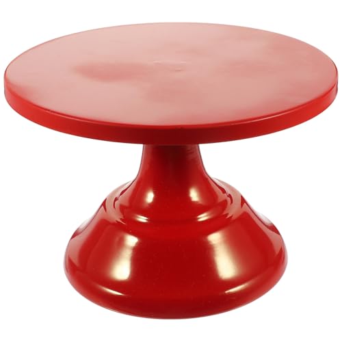 BESPORTBLE Soporte para Pasteles Redondo de 33 CM Rojo Pedestal 20 CM para Cupcakes y Puestos de Postres Expositor para Decoración de Mesa en Fiestas y Bodas