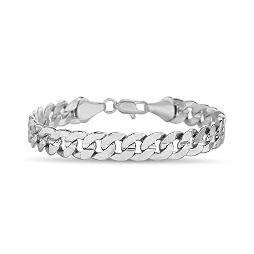 Nautica 2.3Mm 8.5 Inch Miami Cuban Chain Bracelet For Men Or Women In Rhodium Plated Brass #TOP25