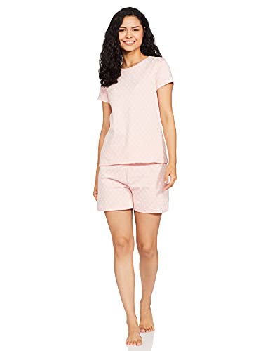Image of Amazon Brand - Symbol Women's Cotton Regular Fit T-Shirt and Shorts Night Suit (Night Wear | Co-ord Set | Lounge Wear Set) (Available in Plus Sizes)