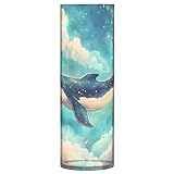 CZXW Dreamy Sky Whale Vase Clear Tall Flower Vase for Wedding Decorations, Centerpieces and Home Decor, 4" x 12" Cylinder Candle Holder Vases