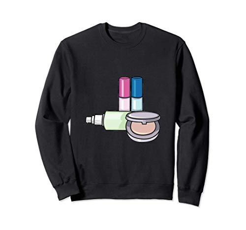 Makeup Lotion Blush Powder Mascara Lipstick Sweatshirt