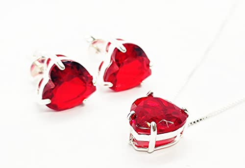 KIT PONTO DE LUZ CORAÇÃO 10MM - PRATA 925 - JROMERO ARTIGOS COR: VERMELHO; TAMANHO: 45CM