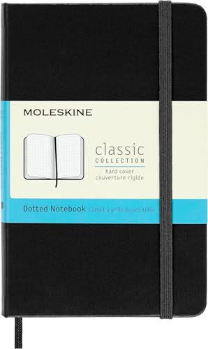 Moleskine Classic Collection Hard Cover Notebook, 1-Subject, Dotted Rule, Black Cover, 5.5 x 3.5 Sheets