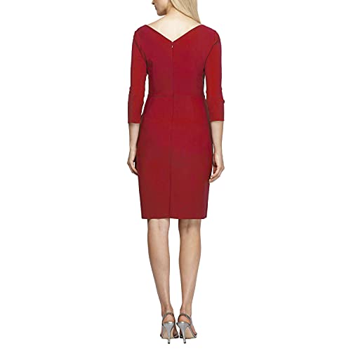 Image of Alex Evenings Women's Slimming Short Sheath 3 /4 Sleeve Cocktail Dress, Wedding Guest
