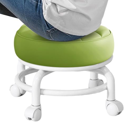 Niedriger runder Rollhocker | Niedrige Höhe Rollhocker | 360° Rollhocker für Pediküre | Rollhocker mit Rollen | Kleiner Hocker mit Universalrollen für Zuhause, Garage, Geschäft, Fitness, Sport