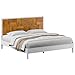 Bme Madia Bed Frame, Mid Century King Bed Frame and Headboard with Unique & Trendy Fluted Pattern, 800lbs Capacity Platform Bed Frame, Solid Acacia Wood Slat Support, Easy Assembly White Bed Frame
