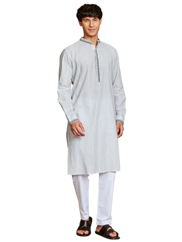 Ensemble kurta et pyjama en coton pour homme blanc taille 40
