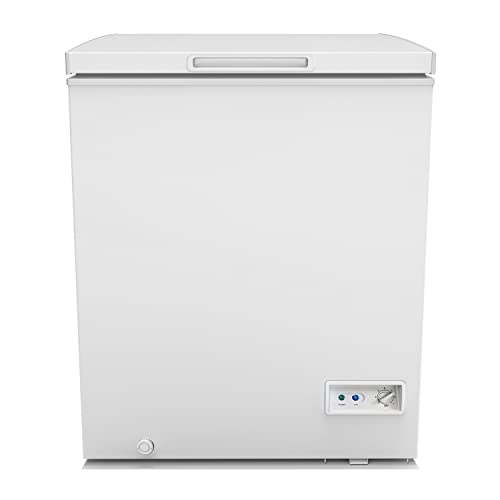 Avanti CF5F0W 5.0 Cu. Ft. Garage Ready Chest Freezer with Removable Storage Basket, External Temperature Control, Manual Defrost, Power Indicator Light, White on Fridge.com