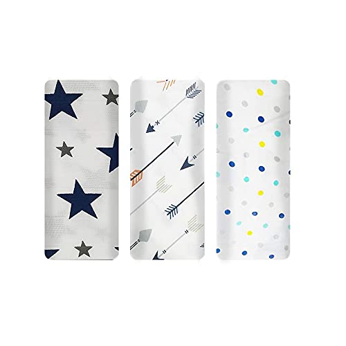 Image of blanket for baby Pure Cotton Muslin Baby Swaddle Blanket, Wrap Cloth Cotton Swaddle for Newborn Baby Girl's and Boy's Soft Premium Cotton Swaddle Blanket-Pack of 3 with Size 120X100 CM - Way to Sky