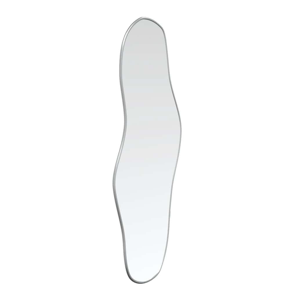 Wandspiegel Silber 70x30 cm aus Glas mit PVC-Rahmen, klarer Badspiegel für Flur Diele Schlafzimmer Wohnzimmer, dekorativer Kosmetikspiegel für Styling Rasur Ankleiden