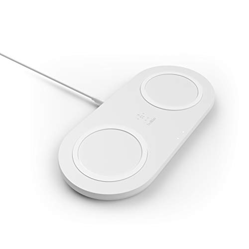 Image of Belkin 10W Dual Wireless Charging Pad, Qi Charger for iPhone | iPhone, Samsung, AirPods compatible, charge two devices, hands-free music and video streaming
