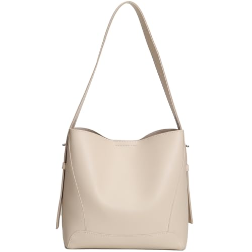 Image of Barsine Leather Bucket Tote Purse for Women Tote Bag and Handbags Shoulder Bag with Pockets and Magnetic Snap
