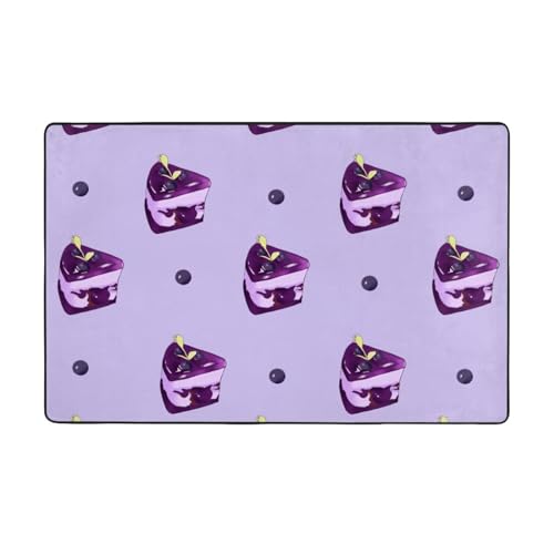 YYHHAOFA Tapis en flanelle Blueberry Cake Picture 152,4 x 99,1 cm, antidérapant, durable, adapté pour le salon et le bureau, le balcon
