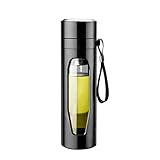 Material: vidrio. SHISI Botella de Agua de Vidrio Botella de Agua de café Taza de té Botella de Agua para Deportes al Aire Libre infusor de Escalada con Filtro de Tapa Accesorios de Bebida, Negro