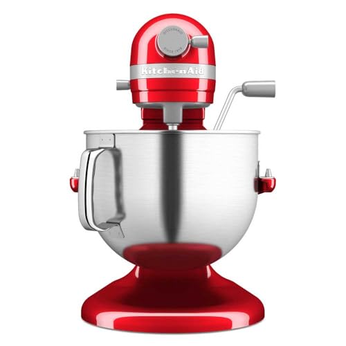 Image of KitchenAid 6.6L Bowl-Lift Stand Mixer, Candy Apple Red - Stainless Steel Whisk, Flat Beater, Dough Hook, Double-Sided Flex Edge Beater & Pouring Shield