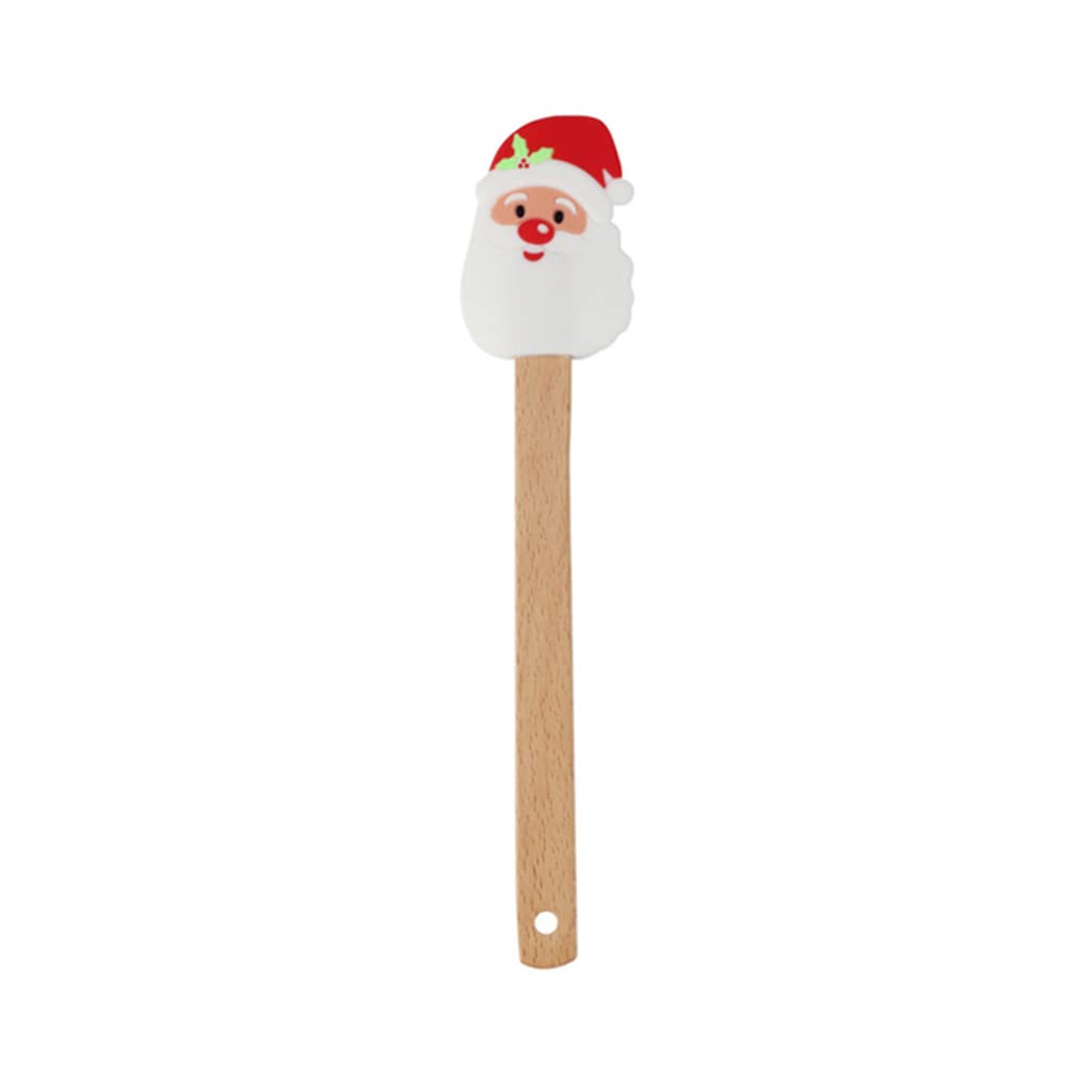 Buxuaaaa B Uxuaaaa Spatula Anti-Scalding Wooden Handle Snowmen Pancake Spatula Christmas Kids Gift Cute Santa Tree Shape Aking Gift Pan Scraper With Handle