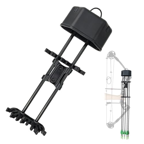 THREE ARCHERS 5 Spot Arrow Quiver for Compound Bow Quick Detach Mounted Bracket Potable Arrow Quiver for Shooting&Hunting (Black)