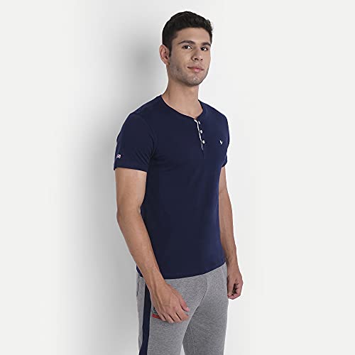 Image of AM SWAN Premium Cotton Half Sleeve Henley T-Shirts