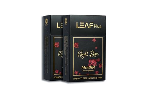 night rose herbal cigarettes by leafplus - tobacco free nicotine free thc free - 2 packs 40 smokes