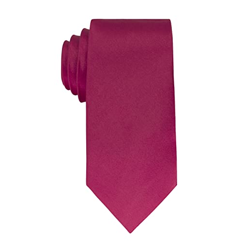 Image of Luckyvestir Mens Tie Solid Satin Neck Ties 3.15'' Formal Necktie for Wedding Business Christmas Father's Valentine's Day Gift