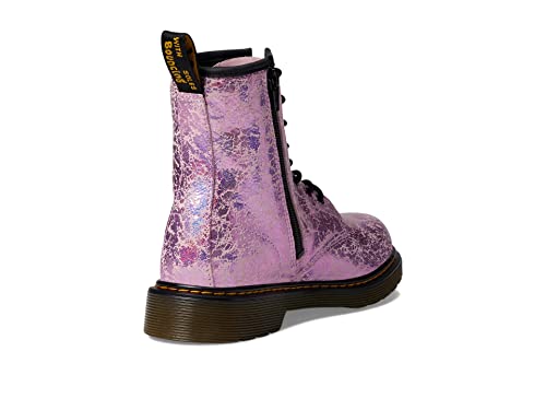 Image of Dr. Martens Kid's Collection 1460 Lace Up Fashion Boot (Big Kid) - Boots for Kids - Leather Lining & Upper Pink Disco Crinkle 5 UK (US 6 Big Kid) M