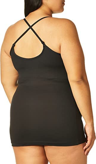 Image of SHAPERX Camisole for Women Adjustable Long Spaghetti Strap Tank Tops Lightweight Cami Undershirts Pack of 1 Plus Size