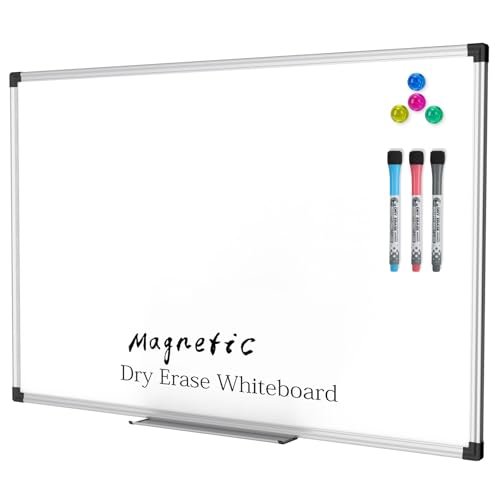 XBoard Magnetic Dry Erase Board/Whiteboard, 36 X 24 Inches Double Sided White Board, Silver Aluminium Frame