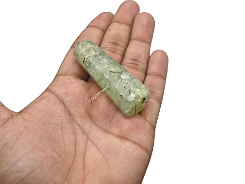 Image of Crystal Heaven Prehnite Crystal Tower Obelisk Point For Chakra, Healing And Balancing - Aaa Grade Original Certified Gemstone Agate For Reiki Meditation Yoga Spiritual (2-3 Inches)