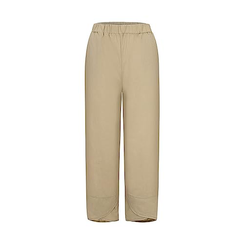 Linen Pants Women Dressy Casual Cotton Linen Casual Summer Capri Pants Printed Cropped Comfy Baggy Trousers with Pockets Palazzo Lounge Pants Trendy 2025 Pajamas Tall Long Straight Leg Vacation3