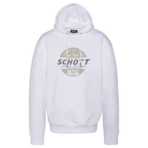 Image of Schott SWHUSTOUR Men's White Hoodie, white, L