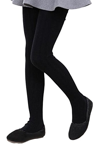 X&F Girls' Solid Warm Thick Footed Tights Winter Dance Leggings Stockings