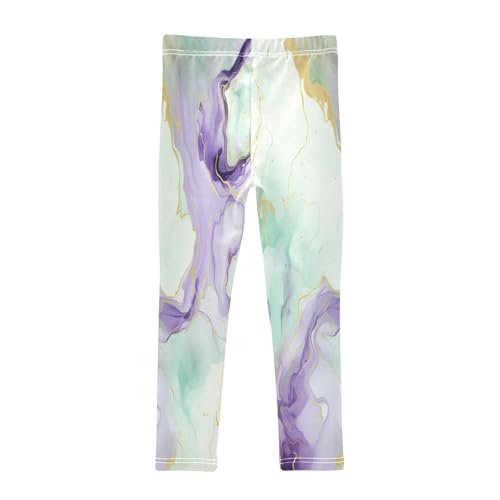 Toddler Girls Leggings Printed Yoga Pants Leggings Purple Line Marble One for Kids2