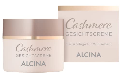 ALCINA Cashmere Gesichtscreme - 1 x 50 ml - Glättet trockene und strapazierte Winterhaut - Mit edlem Cashmere-Extrakt