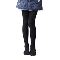 EVERSWE Girls Tights, Semi Opaque Footed Tights, Microfiber Dance Tights 40Den (Black,11-13)