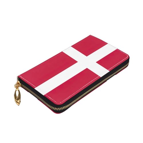 Portefeuille en cuir motif drapeau danois idée cadeau homme et femme RFID