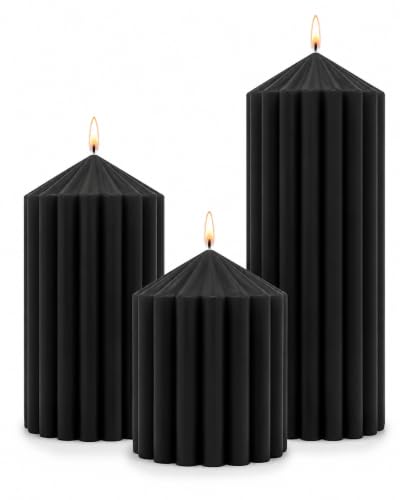 Black Handmade 2.753/4/6 Decorative Pillar Candles