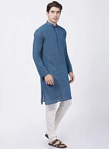 Image of VASTRAMAY Men's Royal Blue Pure Cotton Kurta