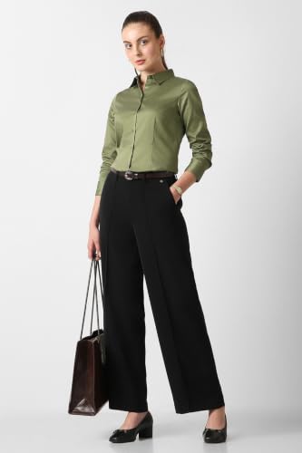 Image of Van Heusen Women's Regular Fit Solid Full Sleeve Cotton Rich Formal Shirt