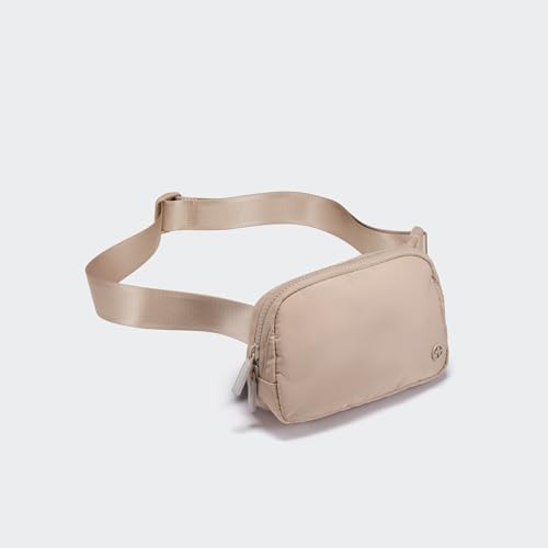 Image of Pander Two Way Zipper Fanny Pack Nylon Everywhere Belt Bag for Women, Water Repellent Waist Packs, Crossbody Bags with Adjustable Strap (Raw Linen).