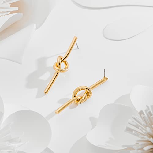 YUJIE 14K Gold Plated Knotted Hoop Earrings #TOP5