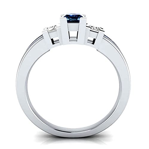 Silver Plated Princess Cut Created Peridot Cubic Zirconia Filled Engagement Wedding Classical Ring for Women Ladies Lover4