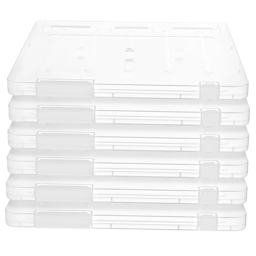 HIAKDOFT 6個透明プラス 製 書類整理ボックス オ 学校 自宅用 書類収納ケース