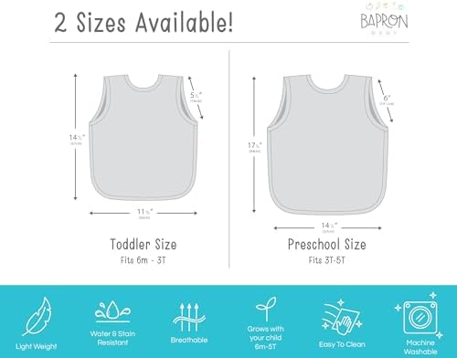 BapronBaby Eric Carle Food Parade Bapron - Soft Waterproof Stain Resistant Bib - Machine Washable - 6m - 5yr - (Sz Preschool 3-5yrs)