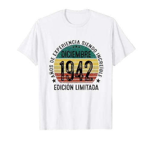 Nacido En 1942 82 Años Cumpleaños Hombre Diciembre 1942 Camiseta