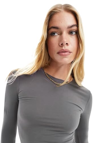 Image of SIGHTBOMB Close Rim Ultra Soft Microfiber Round Neck Long Sleeve Cuddle TEE for Women