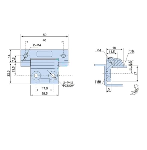 Charnière CL254 pour boîte d'interrupteur et coffret électrique - 4