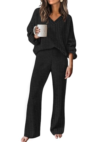 RUMIA Lounge Sets for Women Two Piece Sweater Pant Sets...