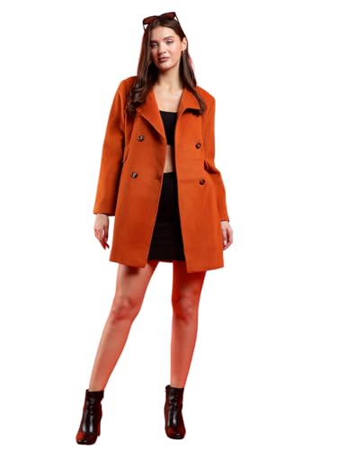 Image of KOTTY Womens Cotton Blend Standard Length Elegant Style Coat - Classic Style with Modern Detailing