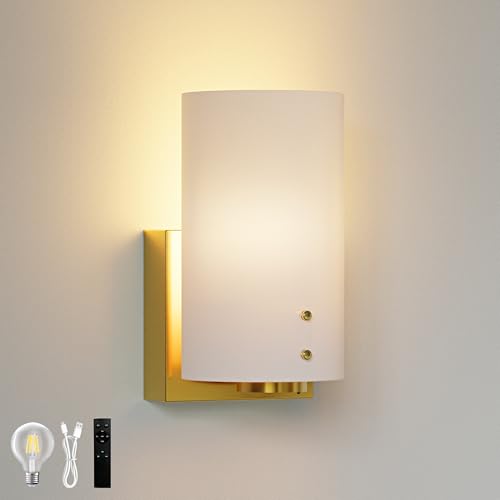 Morauroral Gold Modern Battery Operated Wireless Wall Sconce 1 Pack