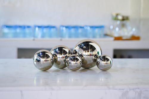 SOUCCESS DEKOKUGELN Edelstahl, 5ER-Set - 5 Edelstahl-Kugeln IM Set, DEKOKUGELN, TEICHKUGELN, SCHWIMMKUGELN, EDELSTAHLKUGELN HOCHGLANZPOLIERT
